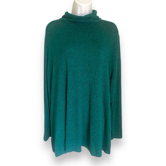 Lane Bryant Plus Size Teal Lightweight Knit Top – Stretchy Short Sleeve Blouse - Picture 1 of 4